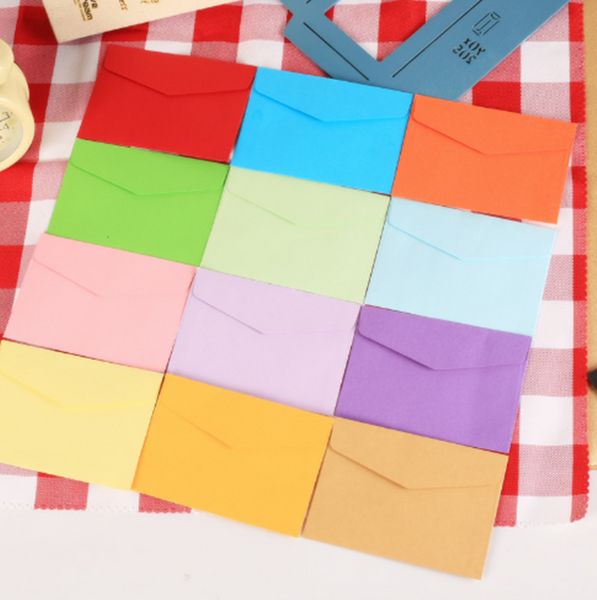 

10pcs small paper envelopes 4 candy colors postcard wedding gift invitation envelope office stationery paper bag