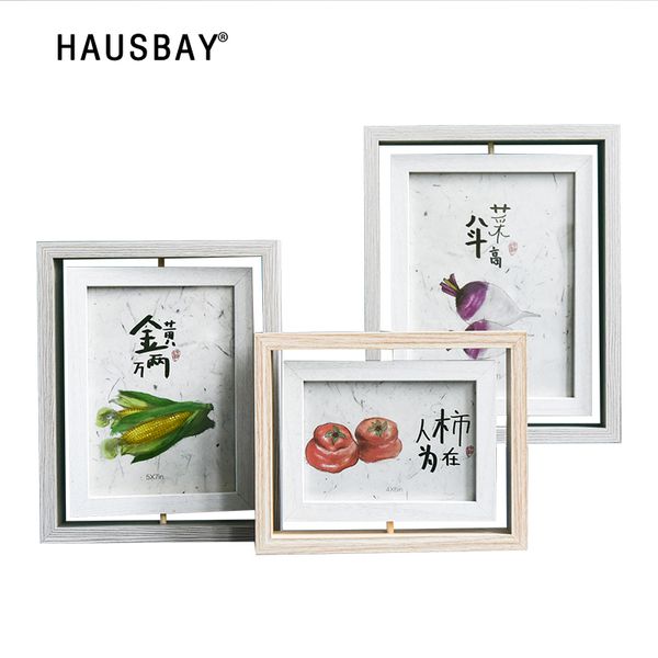 

double-sided glass p frame 6 inch 7 inch wooden p frame bedroom picture holder deskdecoration accessories 05557