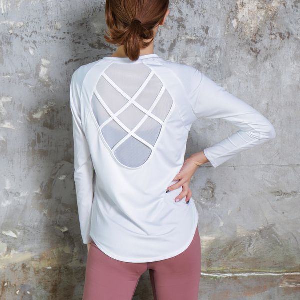 

женщины йога топы рубашки mesh центр рубашки женщины тренировки топы o-шеи фитнес бег спорт top рубашки quick dry yoga top спортивная одежда