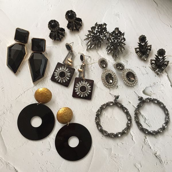 

ztech new za black flower beaded dangle drop earrings for women gift geometric crystal resin statement pendant earrings jewelry, Silver