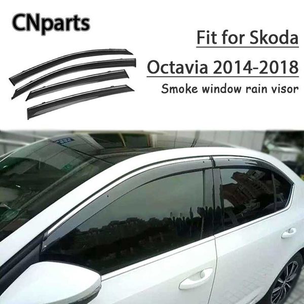 

cnparts 4шт abs для skoda octavia 2014 2015 2016 2017 2018 автомобиль дыма window sun visor keep fresh air конвекционные аксессуары