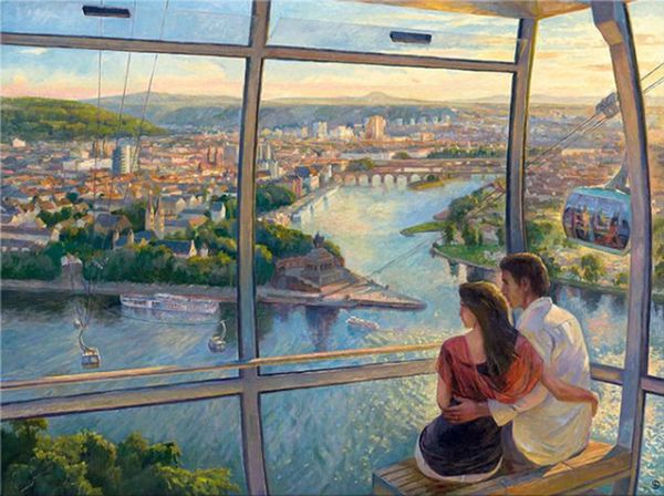 

diego santos - gondeln über koblenz home decor расписанную hd печати картина маслом на холсте wall art canvas картинки 191230