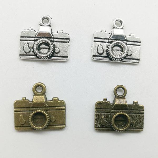 50 adet / grup Mini Kamera Alaşım Charms Kolye Retro Takı Yapımı DIY Anahtarlık Antik Gümüş Kolye Bilezik Küpe Kolye 14 * 16mm
