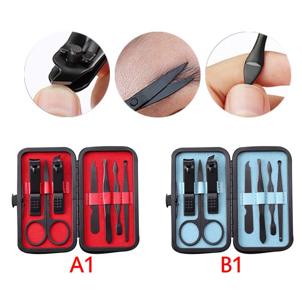 

7pc/set stainless tweezer nail art clipper scissors knife manicure pedicure tool stainless steel