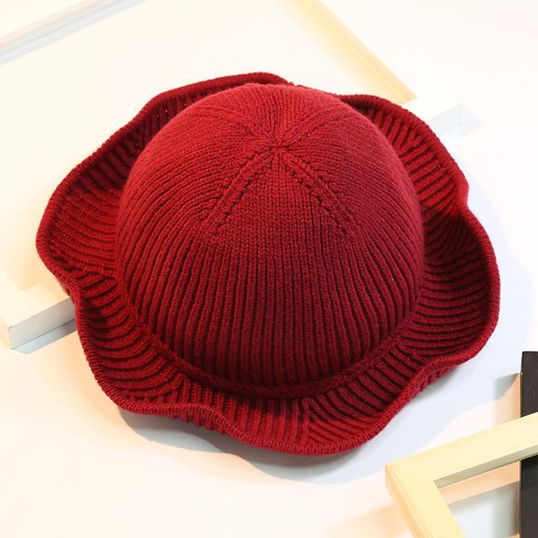 

winter knitted fisherman bucket hats for women female solid color fashion warm hat spring pure color dome folding basin cap, Blue;gray