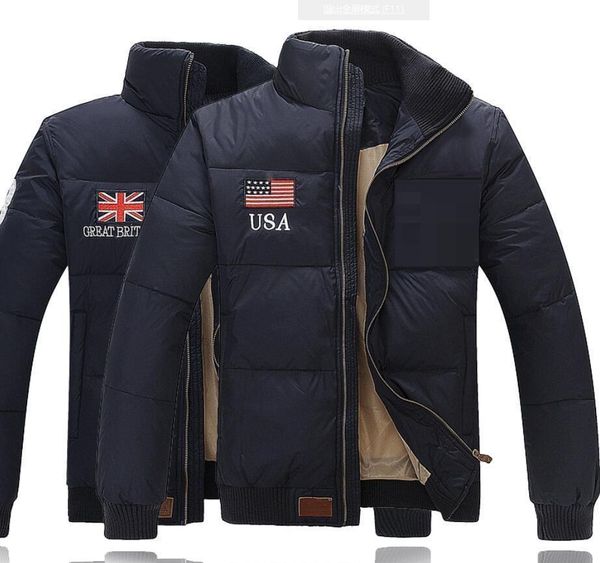 

метанию зима теплая вниз куртка открытый проложенный polo пуховики метанию вниз parkas man outerwearxlgooes, Black