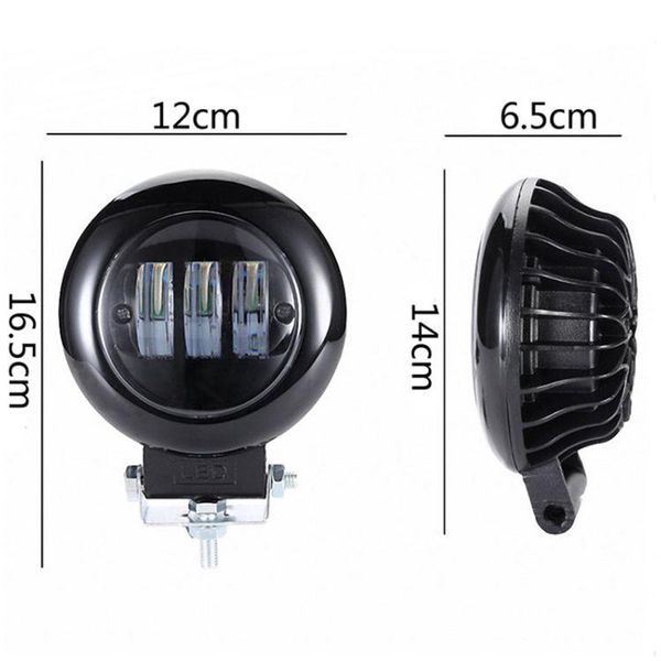 

6000lm cars led work light 30w round spotlight motorcycle offroad lamp white