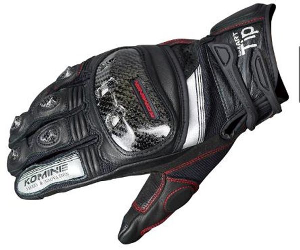 

komine gk 193 protect leather mesh glove motorbike riding black gloves