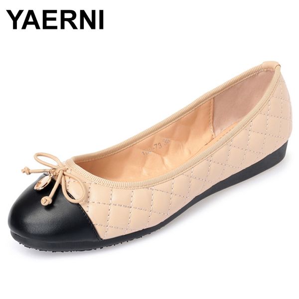 

yaernispring mixed colors woman flats soft shallow mouth ballet flat shoes ladies casual shoesbowknot lovely light weight summer, Black