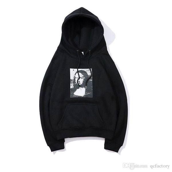 

brand mens hoodie high street hip hop men womens hoodies fashion loose fleece hooded sweater box logo casual print sweatshirt, Black