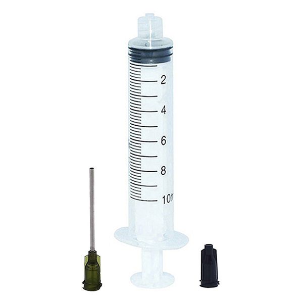 

10ml syringes with plastic with 14g blunt tip fill needles 1.5inch pack of 10