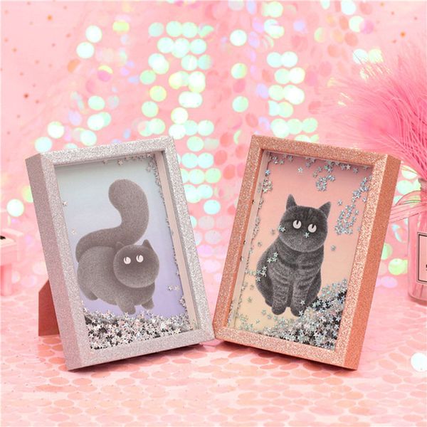 

creative cute cat p frame with star confetti picture p deskornaments living home decor friend gift chosen