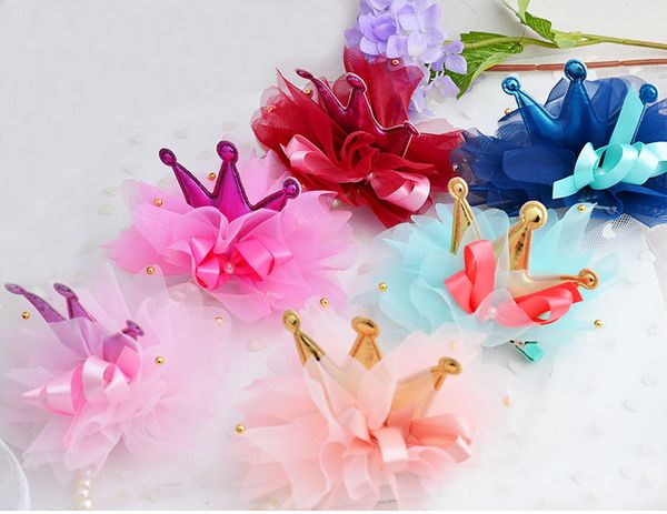 

корейский тюль цветок заколки для волос клип малыш новорожденных девочек детские заколки для волос зажим для девочек аксессуары diadema шпил, Black;brown