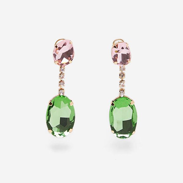 

just feel new flower&pineapple drop earrings handmade stone statement crystal earrings wedding party jewelry girl accessories, Silver