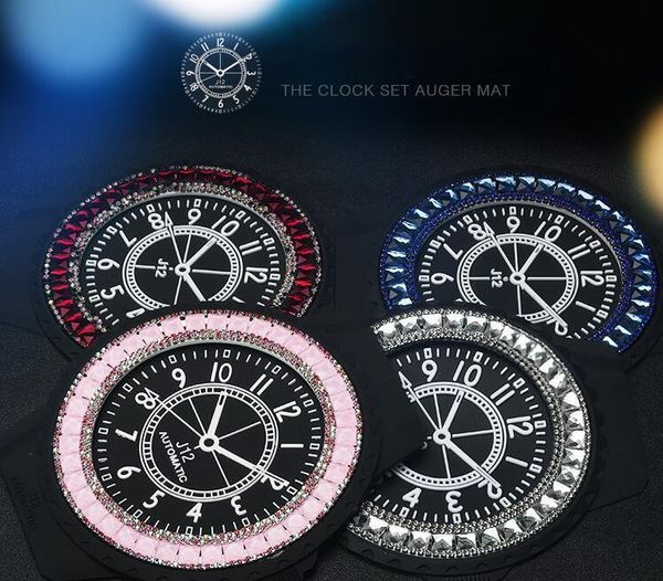 Car Dashboard Anti Slip Pad Clock Shape Rhinestone Car Anti Slip Sticky Pad Mat Non Slip Mounting Ljjk1155 Cute Car Interior Accessories Cute Car