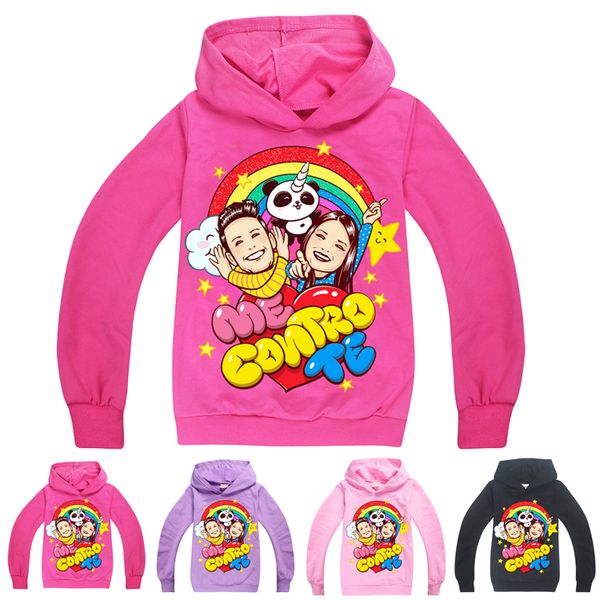 

me contro te printed kids hoodies spring and autumn 4 colors 6-14t kids girls pullover hoodies sweatshirts kids designer clothes ss301, Black