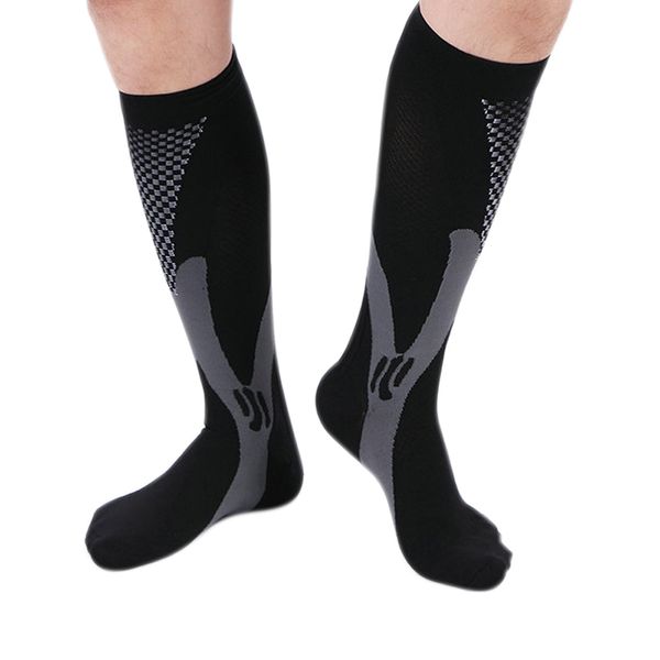 

men compression socks orthopedic support stockings calf guard protector for running football skiing bb55, Black