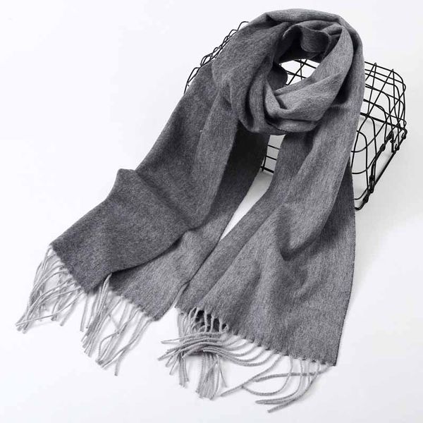 

soft cashmere tricolor scarf autumn and winter to match the pure color temperament of a large scarf shawl, Blue;gray