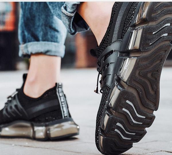 

men's shoes summer shoes mesh network mesh cloth shoes hollow hole mesh breathable sports sandals knitting lazy, Black
