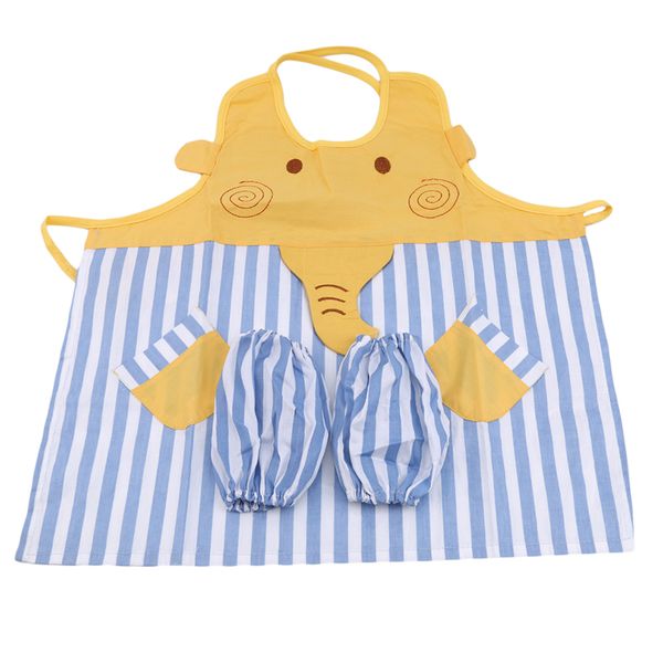 

1 set cartoon cute kids apron sleeves children painting kitchen cooking waterproof protection clothing aprons