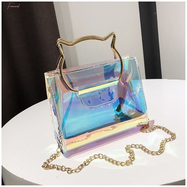 

2020 ins женщин способа zipper laserhandbag tote сумки плеча cat форма ручки crossbody satchel
