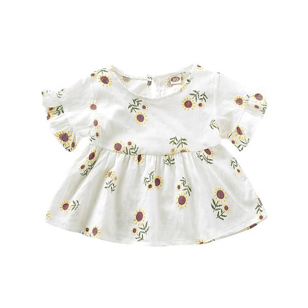 

2019 Summer Toddler Girls Dress Girl Ruffle Sleeve Vestidos A-Line Floral Cotton Children Clothes Baby Girl Dresses Dropshipping