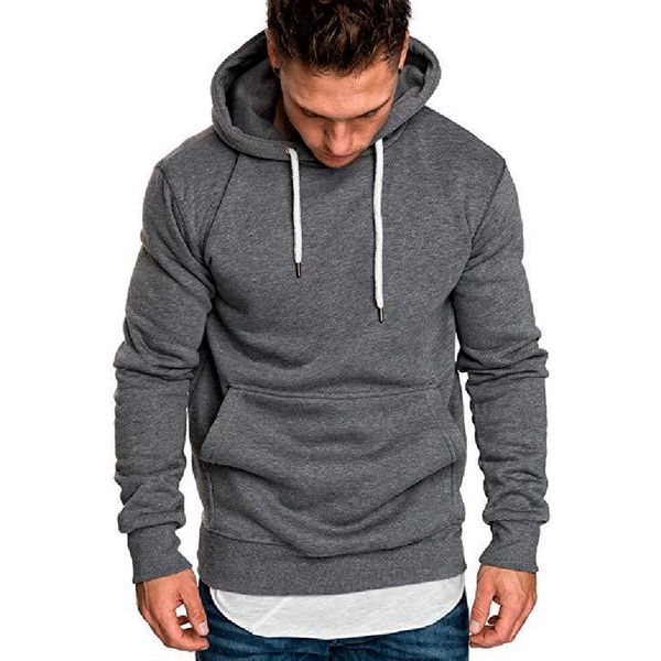 

laamei men 2018 long sleeve autumn winter casual sweatshirt hoodies fashion solid tracksuits sweatshirts hoodies men clothes, Black