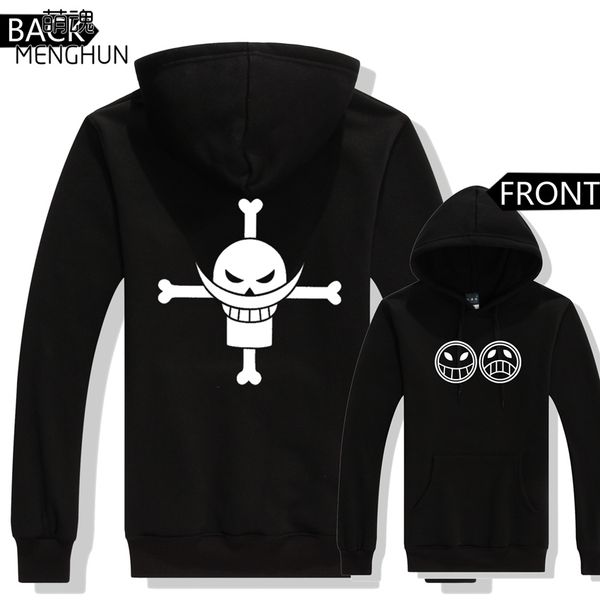 

one piece concept hoodies monkey d ace character costume one piece fans hoodies thick costume ac740, Black