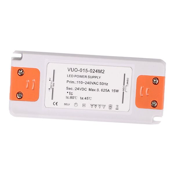 

1-pack]15w 630ma dc 24v ultra-thin led power supply led driver transformer for led strip lights light bulbs