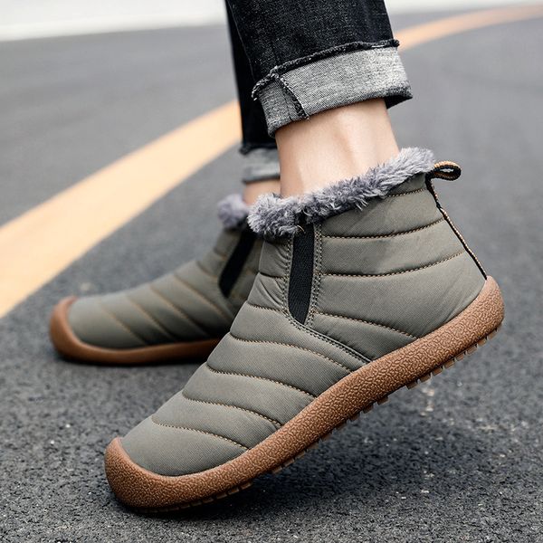 

men's snow boots men's leisure big size fashion winter warm cotton shoes, Black