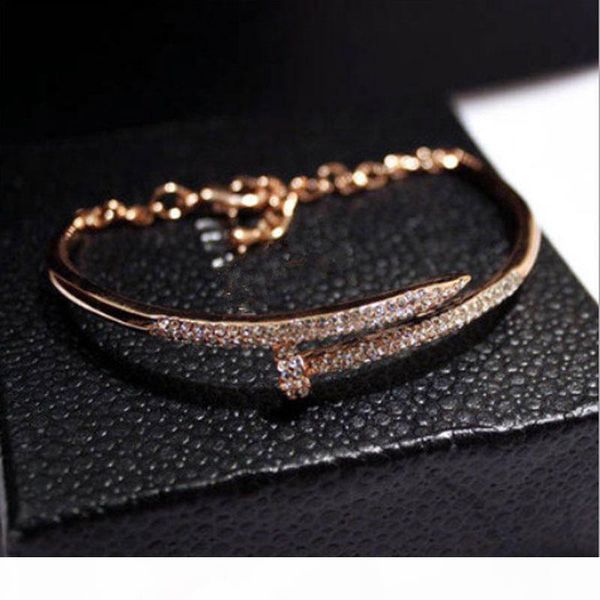 

new european and american trend temperament diamond color bracelet bracelet nail polish genuine gold color female, Black