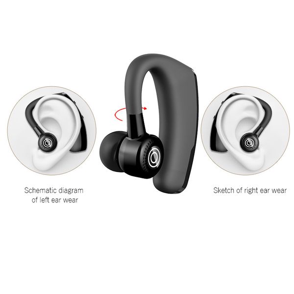 

2018 new arrival v9 for apple earphones business style wireless headphones earhook rotary design bluetooth headphones with package