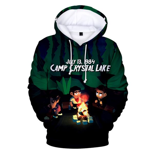 

street hip hop bloody movie friday 13th 3d hooded sweatshirt print men and women fashion men's o-neck 3d hooded sweatshirt, Black