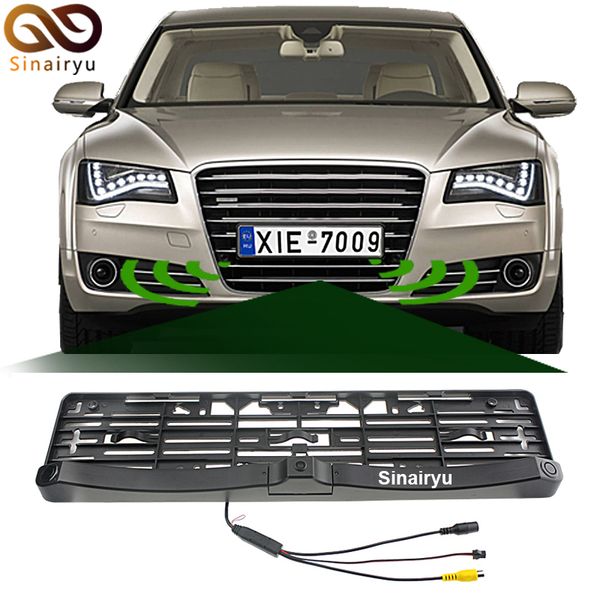 

universal license plate frame auto front camera car rearview reverse camera with two parking sensors reversing radar