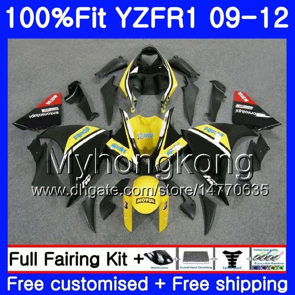 YAMAHA YZF 1000 R 1 YZF R1 için enjeksiyon 2009 2010 2011 2012 241HM.39 YZF-1000 sarı siyah sıcak YZF-R1 YZF1000 YZFR1 09 10 11 12 Fairing Kit