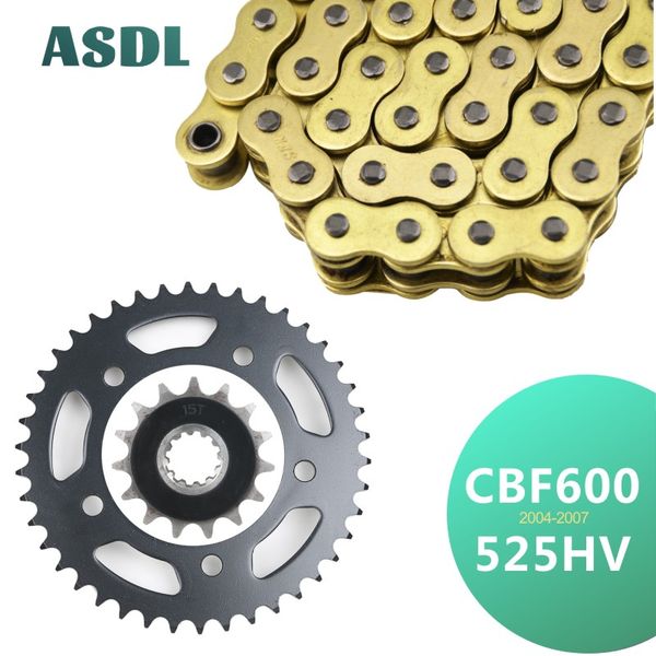 

motorcycle motor 525 chain and 15t front 42t rear sprocket kit for cbf600 n cbf 600 2004 2005 2006 2007 16 42 teeth