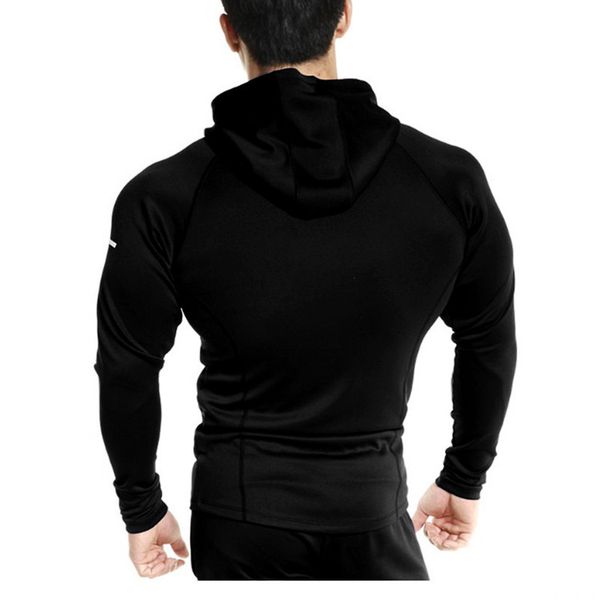 

europe and america summer new style muscle brother sports fitness sweater men's thin casual running training hooded coat, Black;red