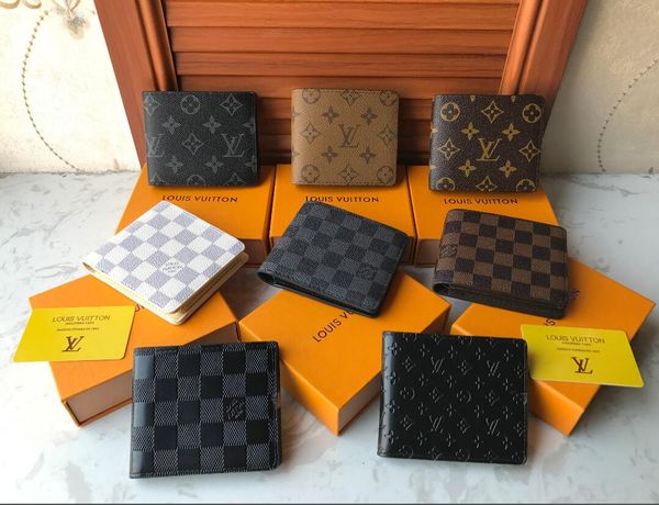 

Отличное качество карманный органайзер NM damier красный мужчины и женщины натуральная кожа паспорт кошельки держатель карты N63144 кошелек id кошелек двойные сумки