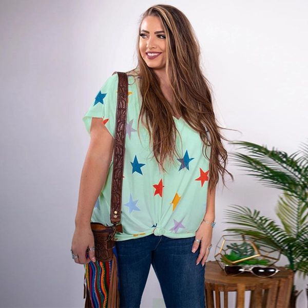 

summer stars блуза женщины подсолнечное птица шифон печати блузка в полоску клетчатой ​​рубашке креста любовь с коротким рукавом рубашки пом, White
