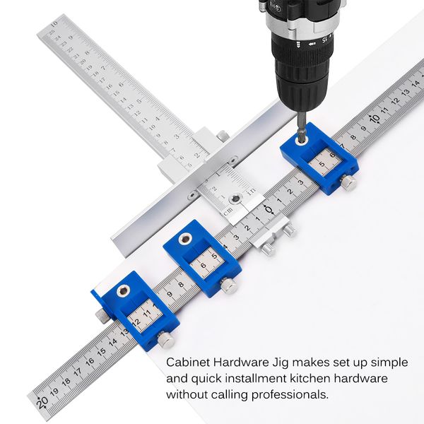 

woodworking hole drill punch positioner guide locator jig joinery system kit aluminium alloy wood working diy tool