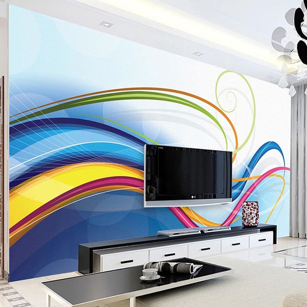 

custom p wallpaper for walls 3d modern creative line art living room sofa tv background wall painting mural papel de parede