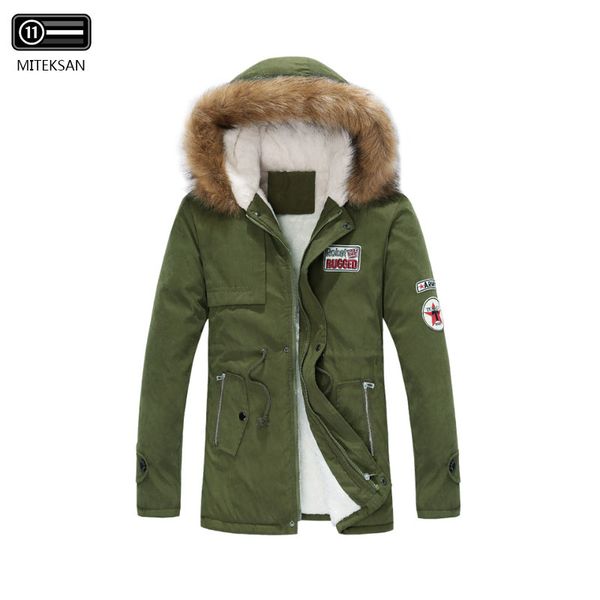 

2019 winter men's long parkas casual army color warm thick hooded jackets inner fleece windproof zipper outwear plus size s-4xl, Tan;black