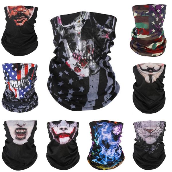 

outdoor seamless magic skull skull scarf face mask skull scarf cycling riding masks warm neckerchief outdoor facial party masks 500 1 #31#57, Blue;black