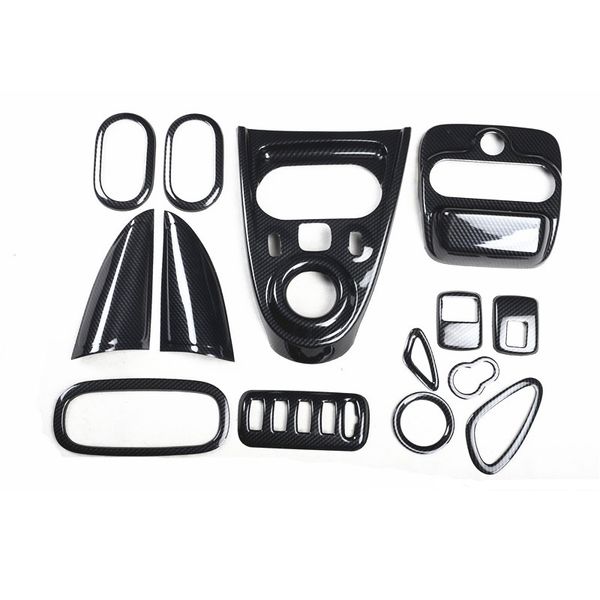 

5d carbon fiber printed interior mouldings gear panel reading light cover outlet trim for smart fortwo forfour 2015 2016 2017