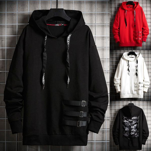 

men's new style casual fashion patchwork hoodie long sleeves sweatershirt pullover outwear l0821, Black