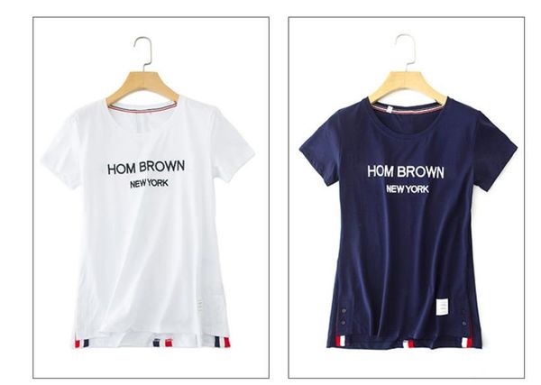 

TB Letters Embroidery Women Summer Tshirts Fashion Casual O-neck Casual Tops Short Sleeved