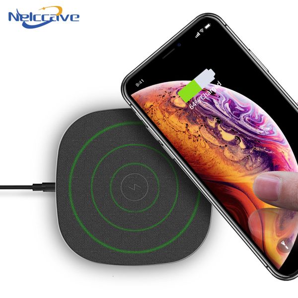 

10w wireless charger qi leather pillow for iphone 11 pro xs max xr 8x8 for samsung s10 s9 s8 note 10 9 charging phone