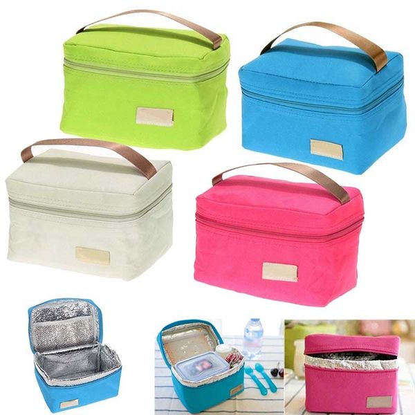 

travel oxford tinfoil insulated cooler thermal picnic lunch bag waterproof tote lunch bag for kids lt88, Blue;pink