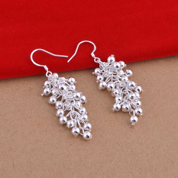 925 versilberter Perlen-Ohrring für Damen, silberner Traubenperlen-Ohrring, Geschenk für die Liebe, Freundin, Modeschmuck-Accessoires
