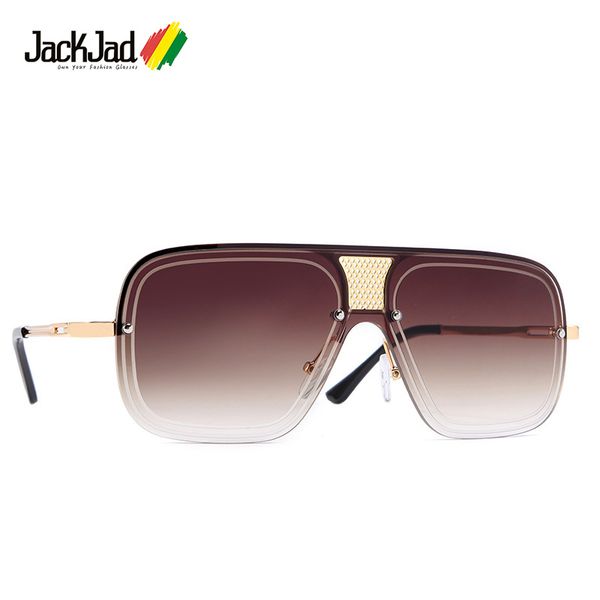 

jackjad 2020 fashion cool endurance style square pilot sunglasses vintage gradient brand design sun glasses 17261, White;black